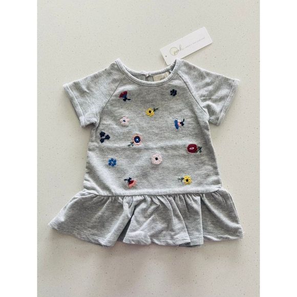 NWT Peek Floral Embroidered Sweatshirt Tee Size 3 - 6 months - Picture 2 of 10
